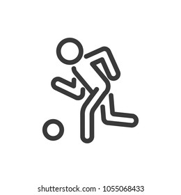 Icon line soccer player run with ball