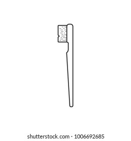 Icon line toothbrush isolated on white
