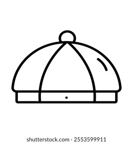 Icon line vector. The Chinese hat icon typically represents a traditional conical hat, often associated with Chinese culture. Its simple design symbolizes heritage, tradition, and cultural identity.