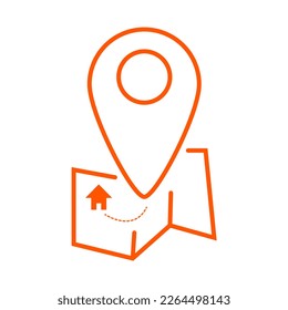 Icon line vector of pin map