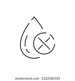 Icon line water. Drop liquid drink. Purification, pollution, healthy vector pictograms isolated on a white background