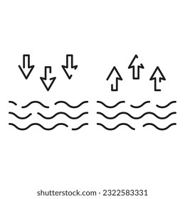 Icon line water. Drop liquid drink vector pictograms isolated on a white background