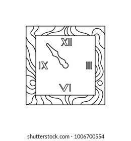 Icon line wooden wall clock