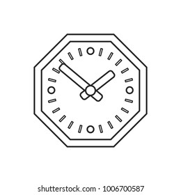 Icon line wooden wall clock