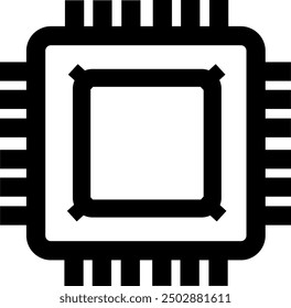 icon lineal flat art chip mother board ia artificial intelligence start up concept