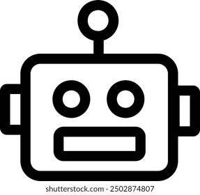 icon lineal flat art robot ia artificial intelligence start up concept