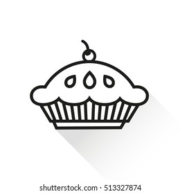 Icon linear cake. logo bakery