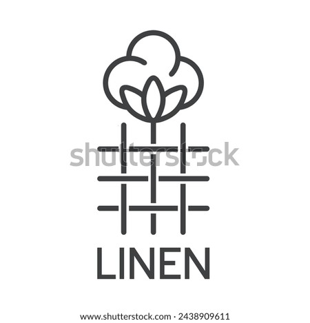 icon of linen textile, linen label, vector art.