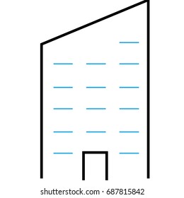 Icon of lines, building