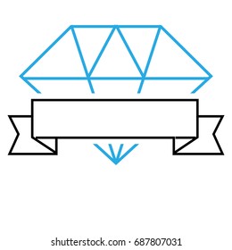 Icon of lines, diamond