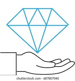 Icon of lines, diamond