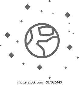 Icon from the lines of the planet earth Icon from the lines of the planet earth in space space