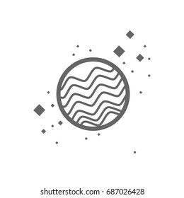 Icon from the lines of the planet in space