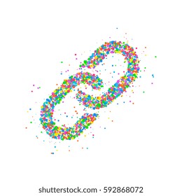 Icon link from multicolored circles. Vector illustration.