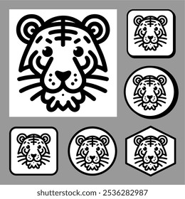 Ícone Lion logo vetor preto 