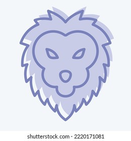 Icon Lion. related to Animal Head symbol. two tone style. simple design editable. simple illustration. cute. education