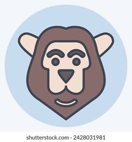 Icon Lion. related to Kenya symbol. color mate style. simple design editable. simple illustration