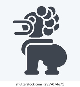 Icon Lion Statues. related to Cambodia symbol. glyph style. simple design editable. simple illustration