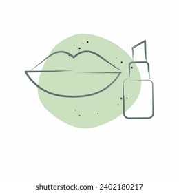 Icon Lip Balm. related to Backpacker symbol. Color Spot Style. simple design editable. simple illustration
