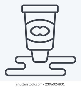 Icon Lip Gloss. related to Cosmetic symbol. line style. simple design editable. simple illustration