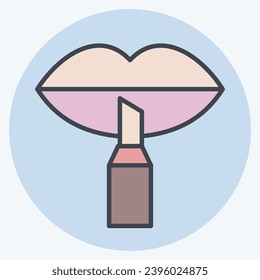 Icon Lip Liner. related to Cosmetic symbol. color mate style. simple design editable. simple illustration