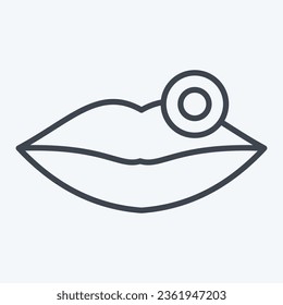 Icon Lip. related to Body Ache symbol. line style. simple design editable. simple illustration