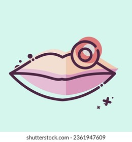 Icon Lip. related to Body Ache symbol. MBE style. simple design editable. simple illustration
