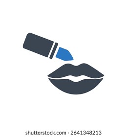 Icon of lipstick being applied to lips