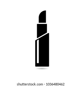Icon of lipstick black on white background