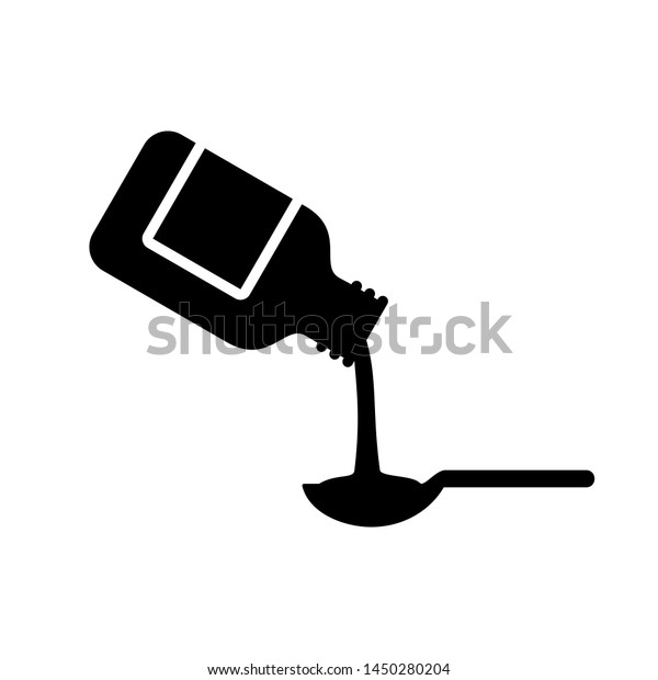 Icon Liquid Medicine Bottle Poured Into Stock Vector