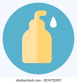 Icon Liquid Soap - Flat Style - Simple illustration, Editable stroke, Design template vector, Good for prints, posters, advertisements, announcements, info graphics, etc.