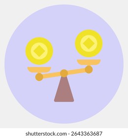 Icon liquidity. Crypto currency elements. Icon in color mate style.