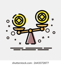 Icon liquidity. Crypto currency elements. Icon in MBE style.