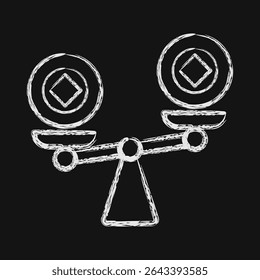 Icon liquidity. Crypto currency elements. Icon in chalk style.