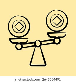 Icon liquidity. Crypto currency elements. Icon in hand drawn style.