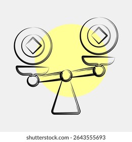Icon liquidity. Crypto currency elements. Icon in color spot style.