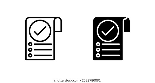 Icon of a list with a check mark, representing order tracking and management in e-commerce.