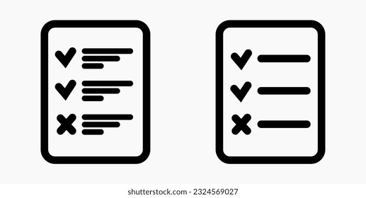 Icon list. Label catalog or scrol. Bil or calendar. Docket. Nomenclature, beadroll, sked. Vector icon.
