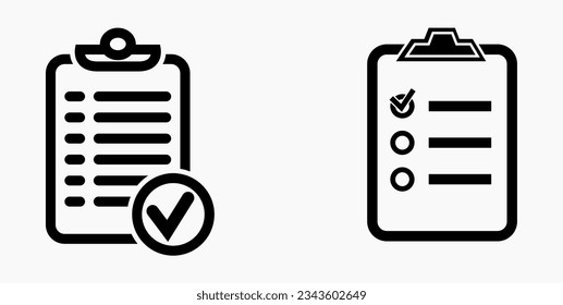 Lista de iconos. Catálogo de etiquetas o control. Bil o calendario. Docket. Nomenclatura, rollo de abalorios. Icono del vector.
