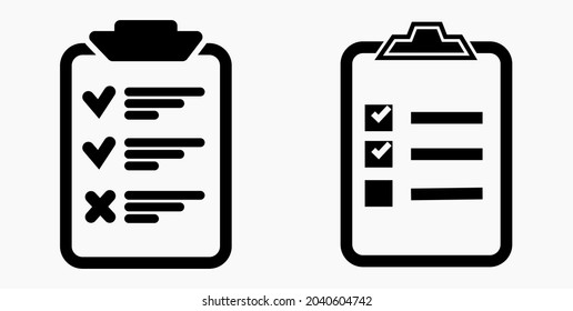 Lista de iconos, lista, lista, registro, lista, catálogo, control, bil, calendario, lista, nomenclatura, nómina, rollo, marca, catálogo. Icono del vector.