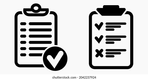 Lista de iconos, lista, lista, registro, lista, catálogo, control, bil, calendario, lista, nomenclatura, nómina, rollo, marca, catálogo. Icono del vector.