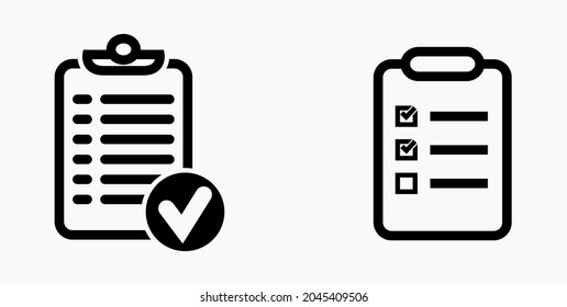 Lista de iconos, lista, lista, registro, lista, catálogo, control, bil, calendario, lista, nomenclatura, nómina, rollo, marca, catálogo. Icono del vector.