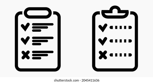 Lista de iconos, lista, lista, registro, lista, catálogo, control, bil, calendario, lista, nomenclatura, nómina, rollo, marca, catálogo. Icono del vector.