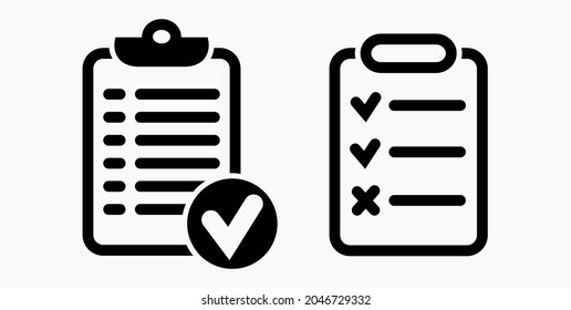 Lista de iconos, lista, lista, registro, lista, catálogo, control, bil, calendario, lista, nomenclatura, nómina, rollo, marca, catálogo. Icono del vector.