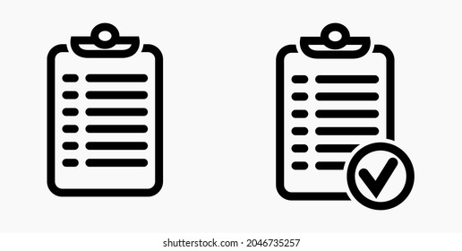 Lista de iconos, lista, lista, registro, lista, catálogo, control, bil, calendario, lista, nomenclatura, nómina, rollo, marca, catálogo. Icono del vector.
