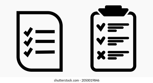 Lista de iconos, lista, lista, registro, lista, catálogo, control, bil, calendario, lista, nomenclatura, nómina, rollo, marca, catálogo. Icono del vector.