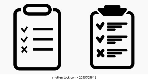 Lista de iconos, lista, calendario, registro, rollo, catálogo, control, calendario, agenda, nomenclatura, rollo de abalorios, marcados. Icono del vector.