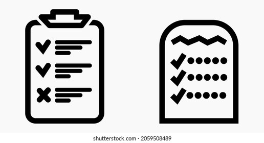 Lista de iconos, lista, calendario, registro, catálogo, control, bil, calendario, agenda, nomenclatura, nómina de abalorios, señalización. Icono del vector.