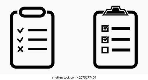 Lista de iconos o lista, programación y registro. Catálogo de etiquetas o control. Bil o calendario. Docket. Nomenclatura, rollo de abalorios. Icono del vector.