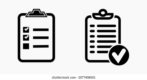 Lista de iconos o lista, programación y registro. Catálogo de etiquetas o control. Bil o calendario. Docket. Nomenclatura, rollo de abalorios. Icono del vector.